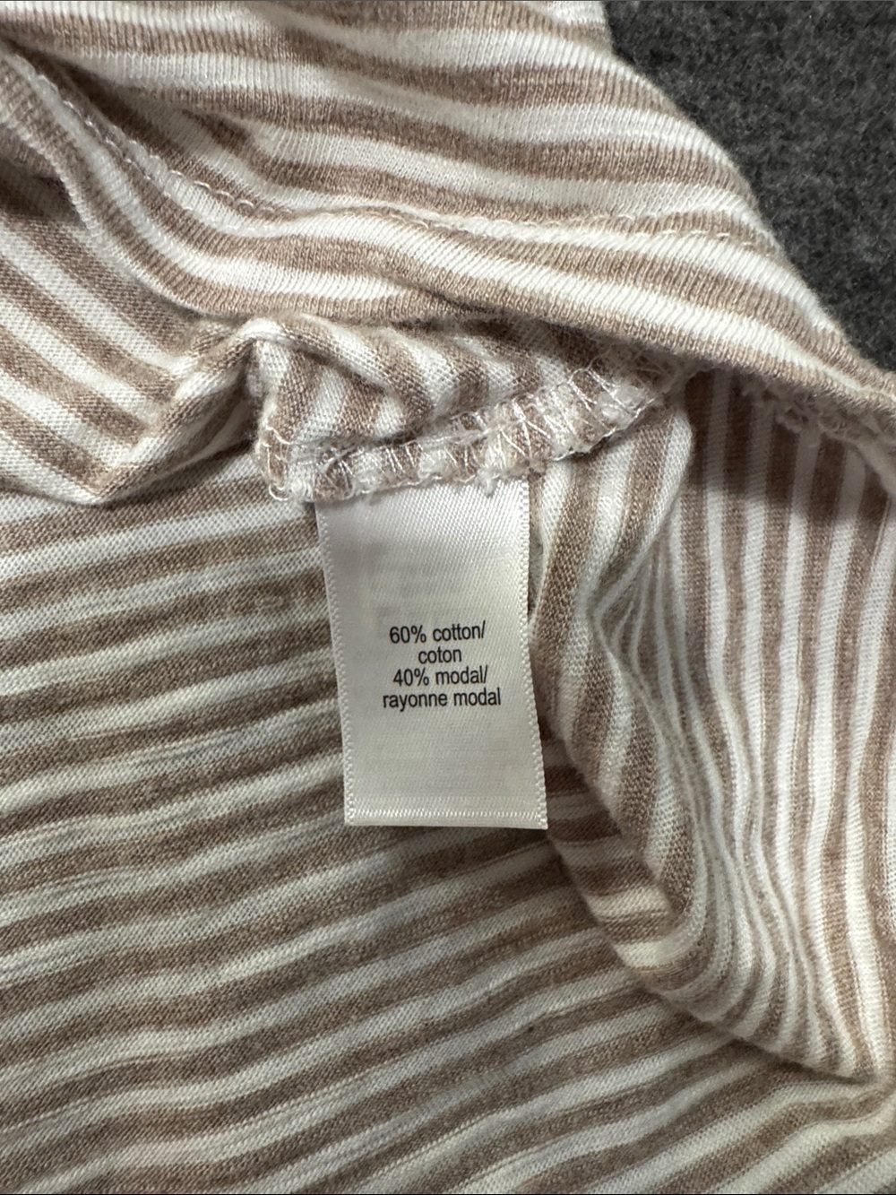 Women’s V-Neck Striped Tank Top - Gray & White - Picture 4 of 4